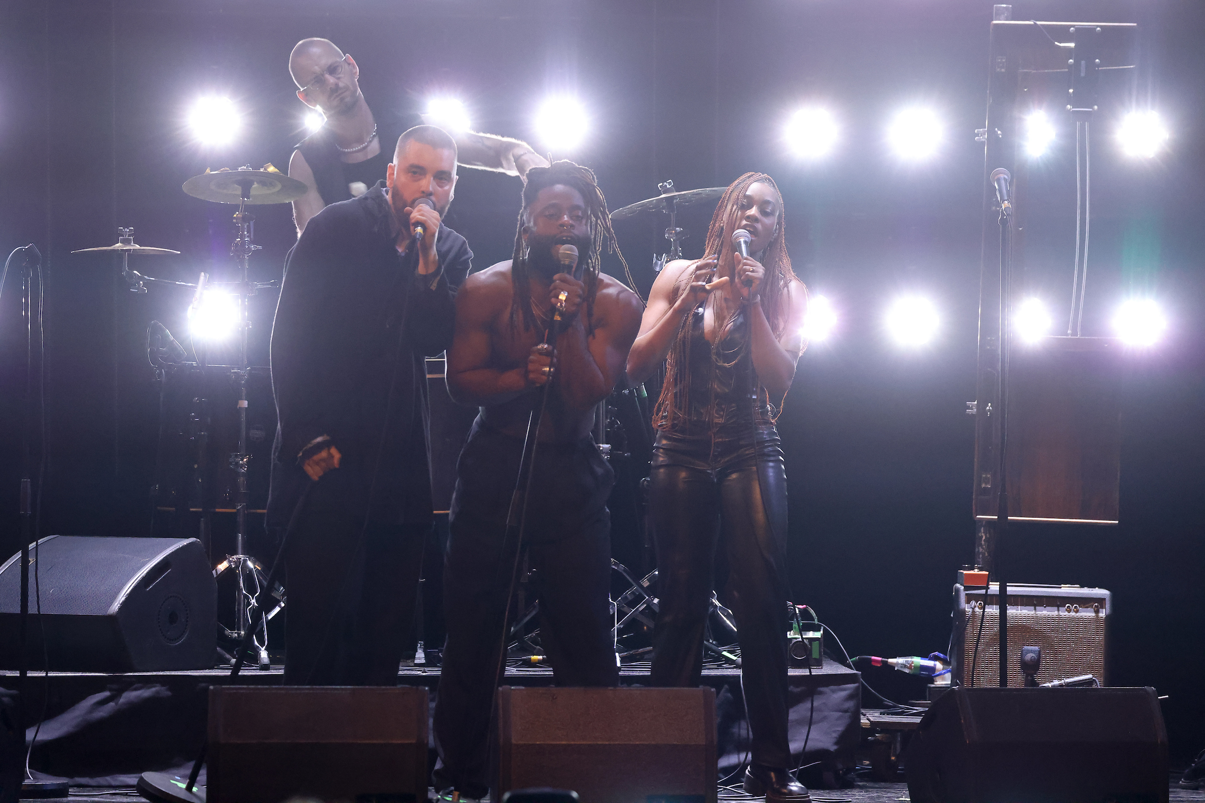 Young Fathers perform 'I Saw' at the Awards Show for the 2023 Mercury Prize with FREENOW.