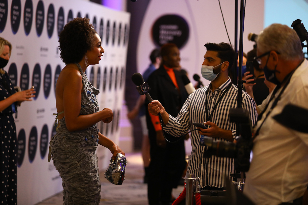 Celeste being interviewed at the 2021 Hyundai Mercury Prize Shortlist announcement!